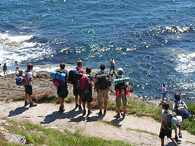 Walkers on the coast path