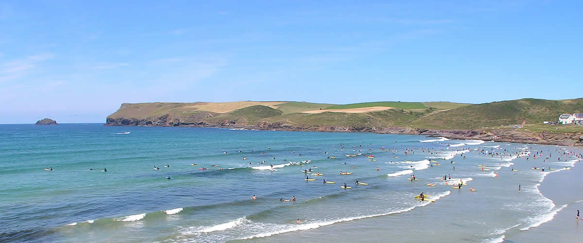 Holiday makers at Daymer Beach